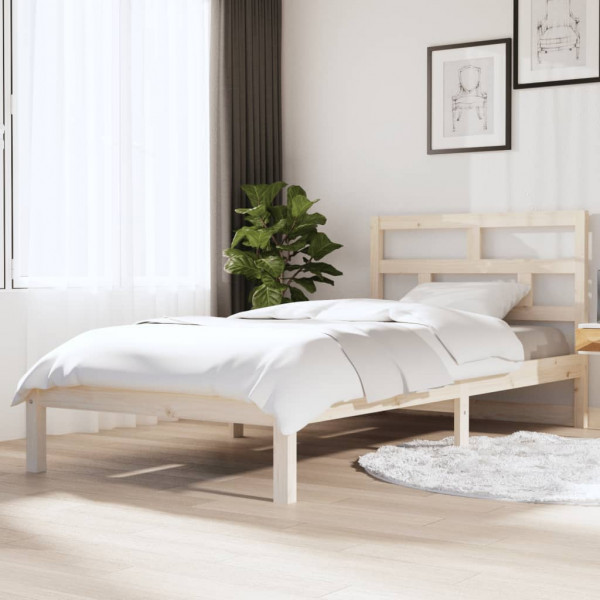 Estructura de cama madera maciza de pino 100x200 cm D