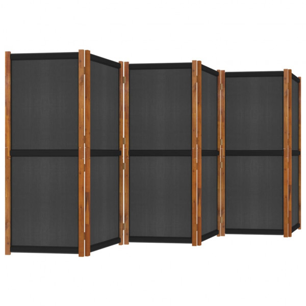 Biombo divisor de 6 paneles negro 420x180 cm M 4