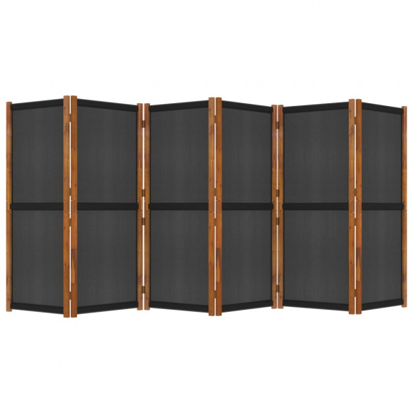 Biombo divisor de 6 painéis preto 420x180 cm D