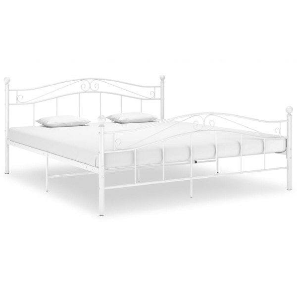 Estructura de cama de metal blanco 140x200 cm D