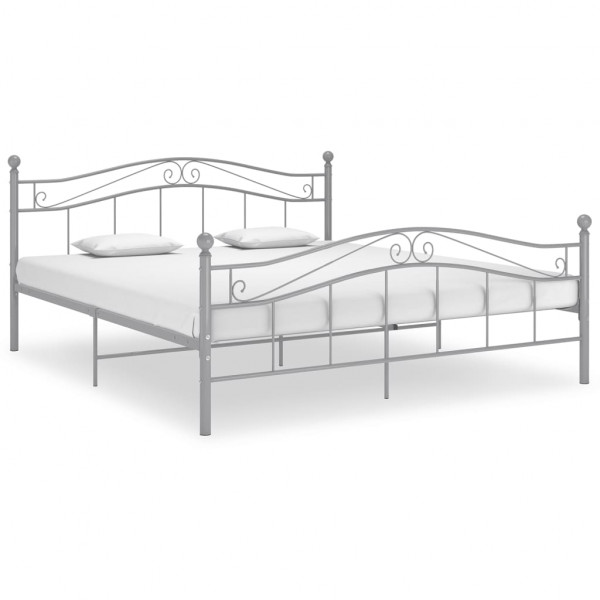 Estrutura de cama de metal cinza 140x200 cm D