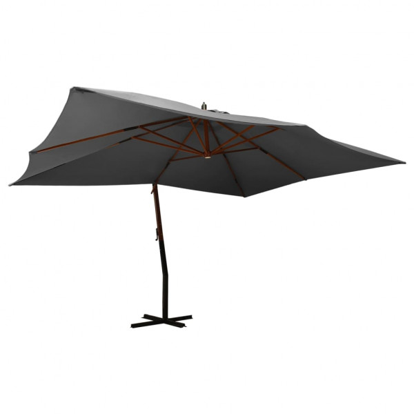 Um guarda-chuva de madeira anthracite 400x300 cm D