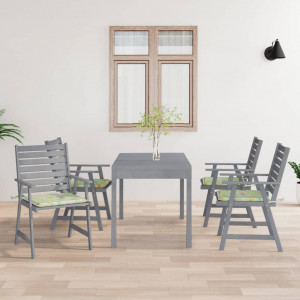 Sillas de comedor jardín con cojines 4 uds madera maciza acacia D