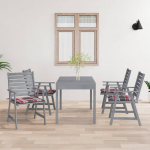 Sillas de comedor jardín con cojines 4 uds madera maciza acacia D