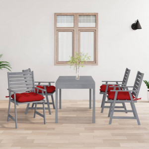 Sillas de comedor jardín con cojines 4 uds madera maciza acacia D