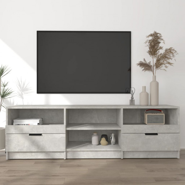 Mueble de TV madera contrachapada gris hormigón 150x33.5x45 cm D