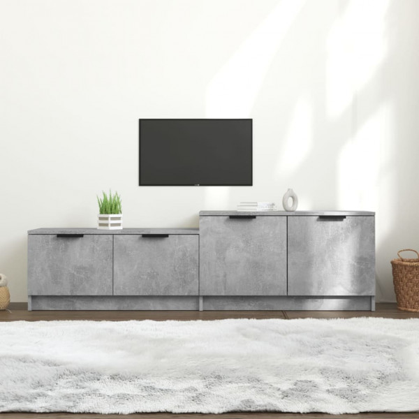 Mueble de TV madera contrachapada gris hormigón 158.5x36x45 cm D