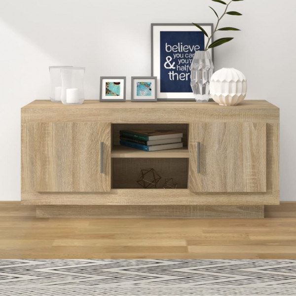 Mueble de TV madera contrachapada roble Sonoma 102x35x45 cm D
