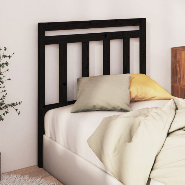 Cabecero de cama madera maciza de pino negro 106x4x100 cm D