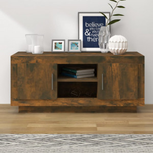 Mueble para TV madera contrachapada roble ahumado 102x35x45 cm D