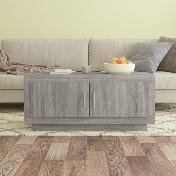 Mesa de centro madera contrachapada gris Sonoma 102x50x45 cm D
