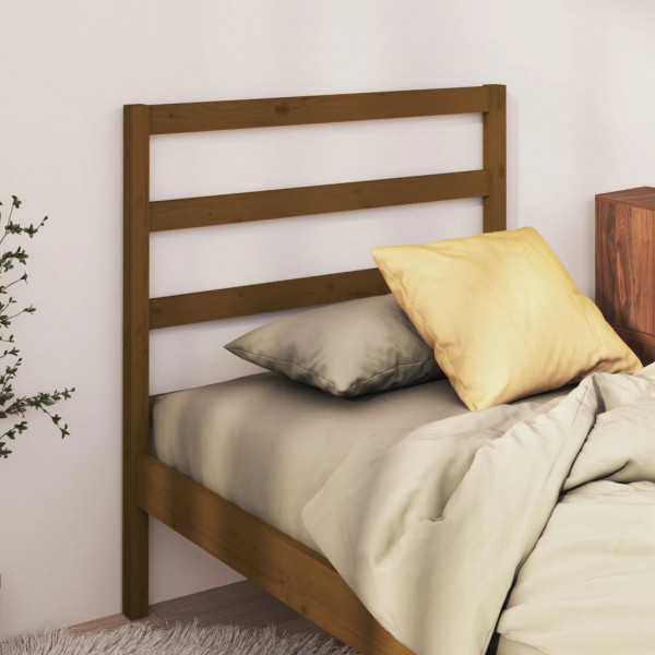Cabecero de cama madera maciza de pino marrón miel 96x4x100 cm D