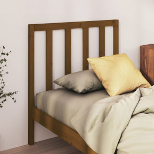 Cabecero de cama madera maciza de pino marrón miel 81x4x100 cm D