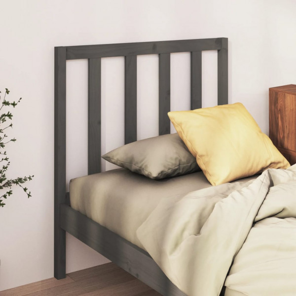 Cabeça de cama madeira maciça de pinho cinza 81x4x100 cm D