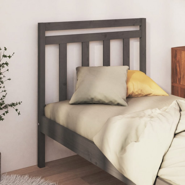 Cabeceira de cama em madeira de pinho maciça cinza 96x4x100 cm D