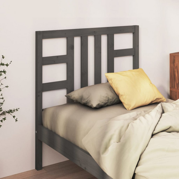 Cabeceira de cama em madeira de pinho maciça cinza 96x4x100 cm D