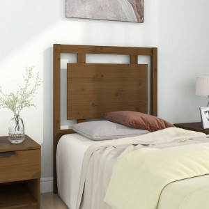 Cabecero de cama madera maciza pino marrón miel 80.5x4x100 cm D