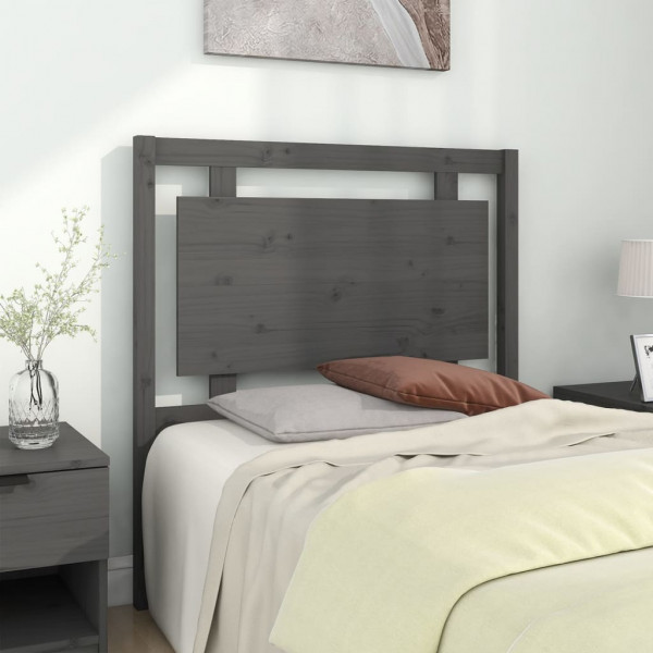 Cabecero de cama madera maciza de pino gris 95.5x4x100 cm D