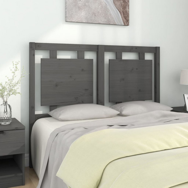 Cabeça de cama madeira maciça de pinho cinza 125.5x4x100 cm D