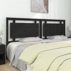 Cabecero de cama madera maciza de pino negro 205.5x4x100 cm D