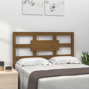 Cabecero de cama madera maciza pino marrón miel 105.5x4x100 cm D