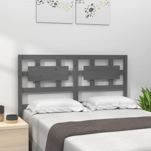 Cabecero de cama madera maciza de pino gris 125.5x4x100 cm D
