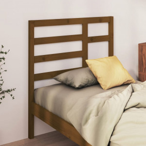 Cabecero de cama madera maciza de pino marrón miel 96x4x104 cm D