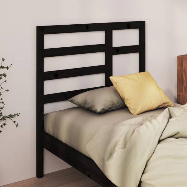 Cabeça de cama madeira maciça de pinho preto 106x4x104 cm D
