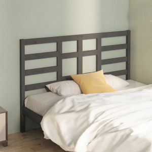 Cabecero de cama madera maciza de pino gris 146x4x104 cm D