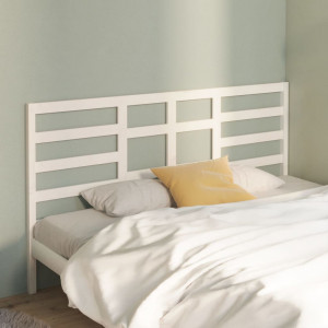 Cabecero de cama madera maciza de pino blanco 206x4x104 cm D