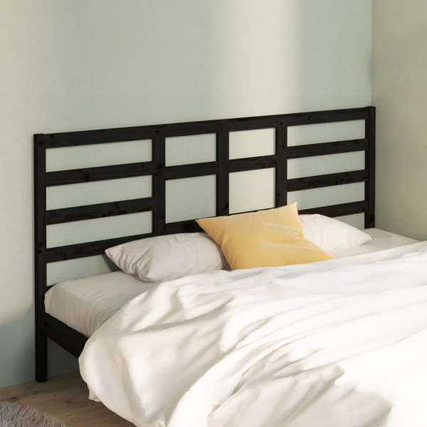 Cabeceira de cama em madeira maciça de pinho preto 206x4x104 cm D