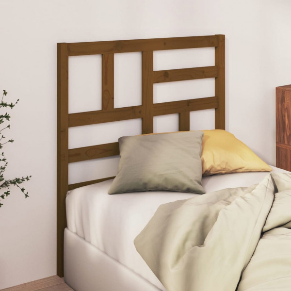 Cabecero de cama madera maciza de pino marrón miel 96x4x104 cm D