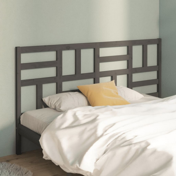 Cabeça de cama madeira maciça de pinho cinza 206x4x104 cm D