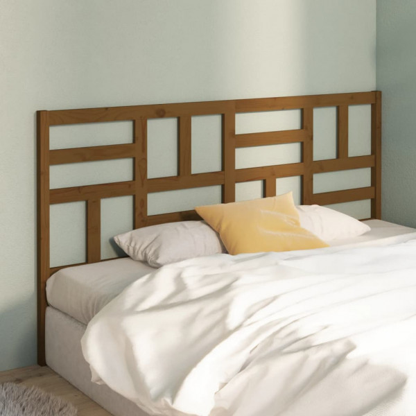Cabeceira de cama em madeira de pinho maciça castanho mel 206x4x104 cm D