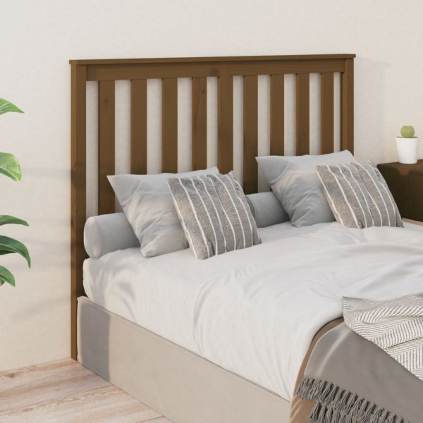 Cabeça de cama madeira maciça de pinho marrom mel 126x6x101 cm D