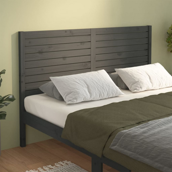 Cabecero de cama madera maciza de pino gris 126x4x100 cm D
