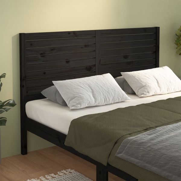 Cabecero de cama madera maciza de pino negro 146x4x100 cm D