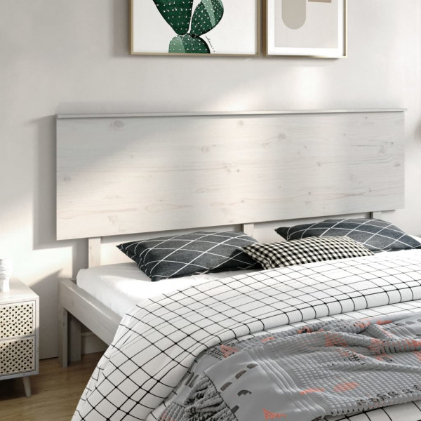 Cabecero de cama madera maciza de pino blanco 204x6x82.5 cm D