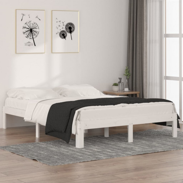 Estrutura de cama king size em madeira de pinho maciça 150x200 cm D