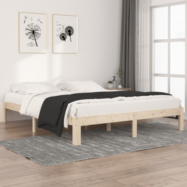 Estrutura de cama em madeira maciça de pinho 160x200 cm D