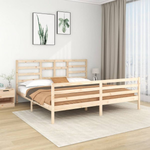 Estructura de cama de madera maciza 200x200 cm D
