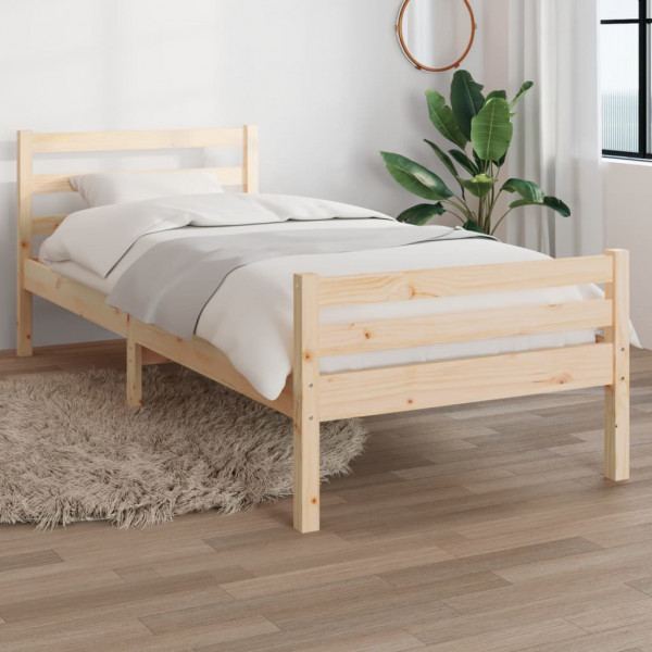 Estrutura de cama de madeira maciça 90x200 cm D