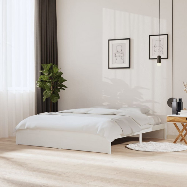 Estrutura de cama madeira maciça Super King branco 180x200 cm D