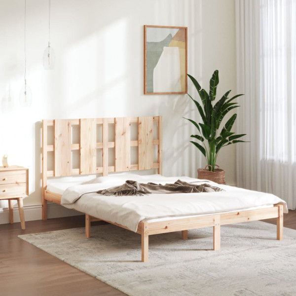 Estrutura de cama madeira maciça de pinho 140x190 cm D