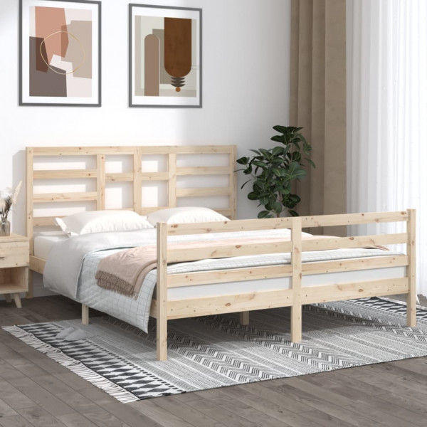 Estrutura de cama de madeira maciça 160x200 cm D