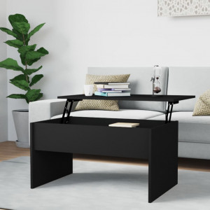 Mesa de centro madera contrachapada negra 80x50.5x41.5 cm D