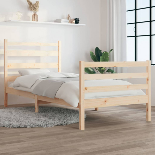Estructura de cama madera maciza de pino 100x200 cm D