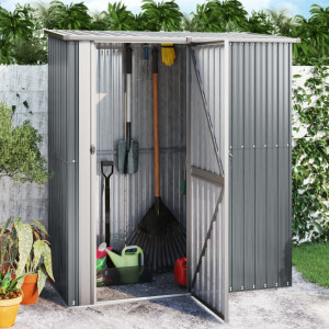 Cobertizo de jardín acero galvanizado gris 180.5x97x209.5 cm D