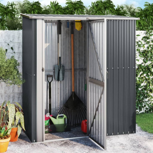 Abrigo de jardim em aço galvanizado antracite 180,5x97x209,5 cm D