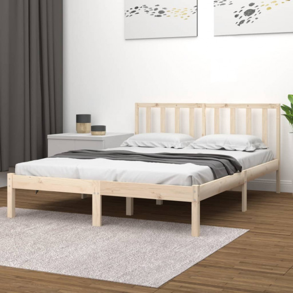 Estructura de cama madera maciza de pino Super King 180x200 cm D